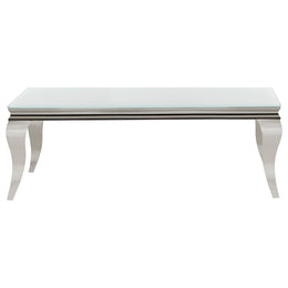 Carone Rectangular Glass Top Coffee Table Black and Chrome