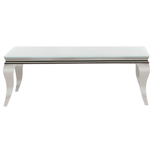 Carone Rectangular Glass Top Coffee Table Black and Chrome