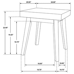 Westerly Square Wood Side End Table Walnut Brown