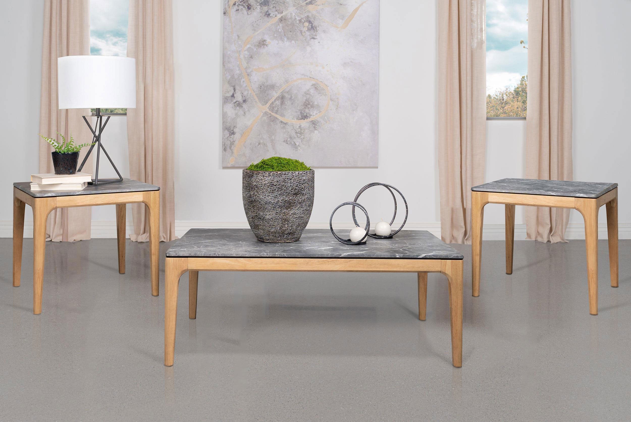 Polaris  SmartTop Coffee and End Table Set Grey