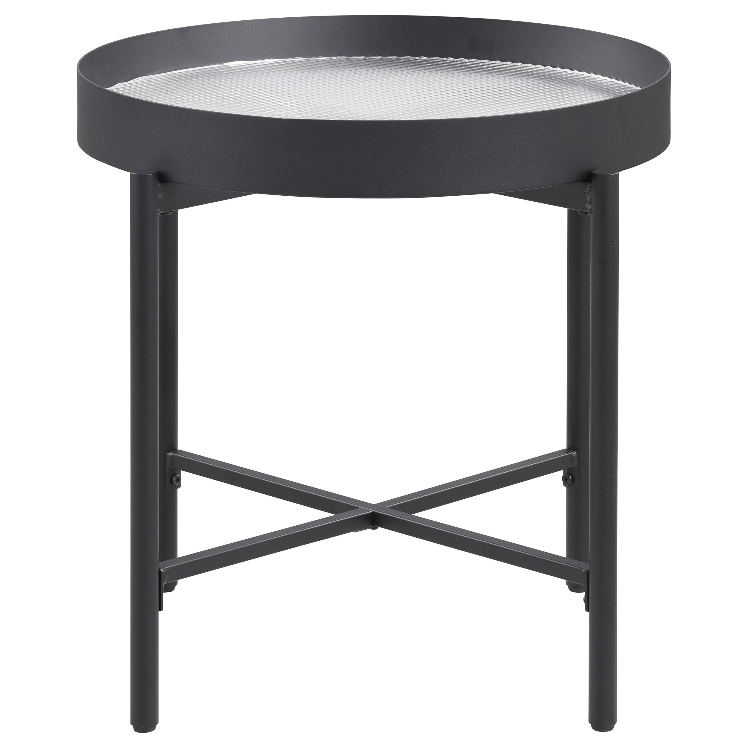 Ozella  Round Coffee and End Table Set Sandy Black