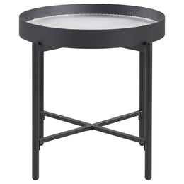 Ozella  Round Coffee and End Table Set Sandy Black