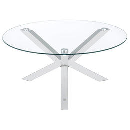 Kenzie  Round Coffee and End Table Set Chrome