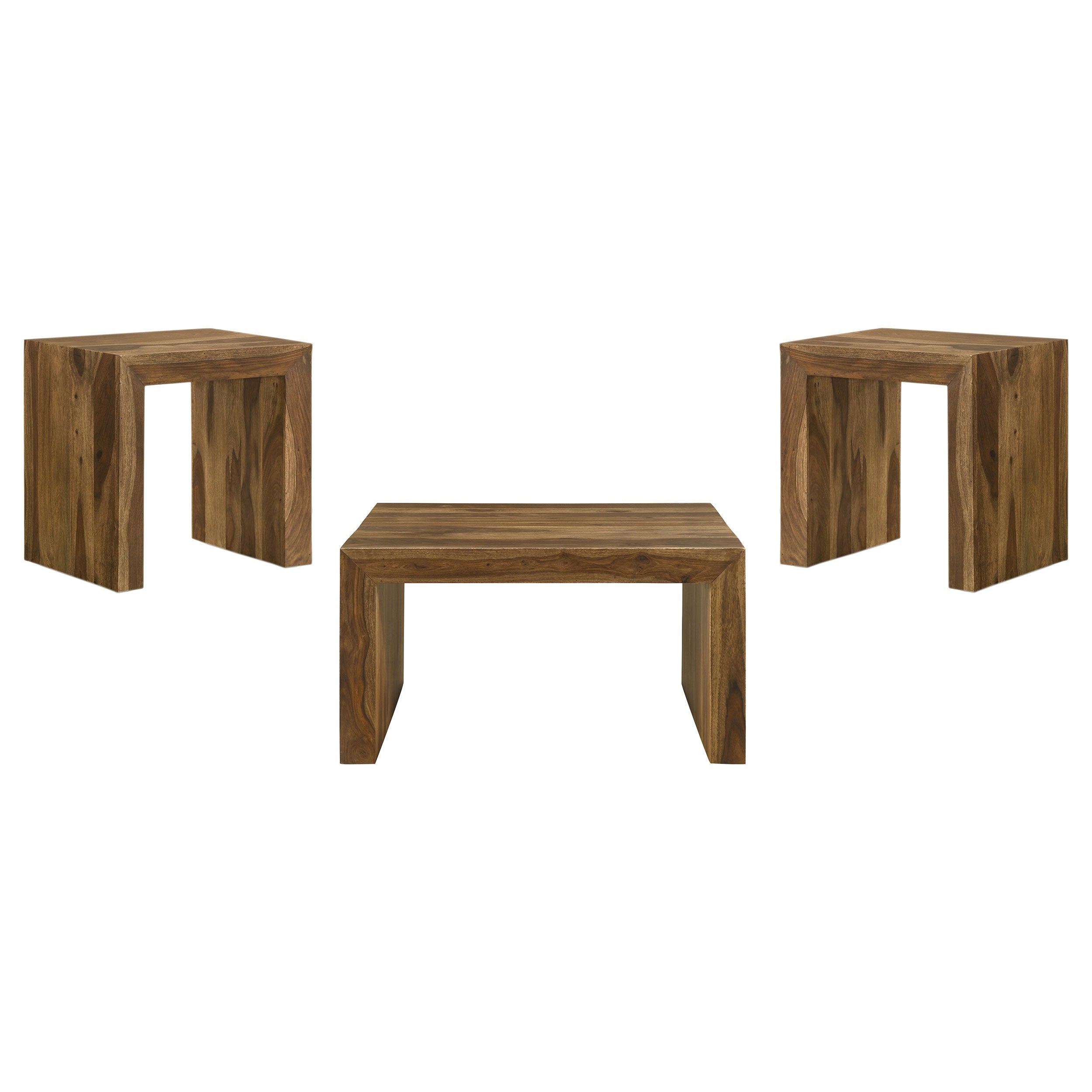 Odilia  Solid Wood Coffee and End Table Set Auburn