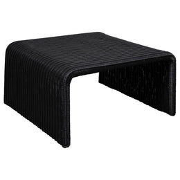 Cahya  Rattan Coffee and End Table Set Black