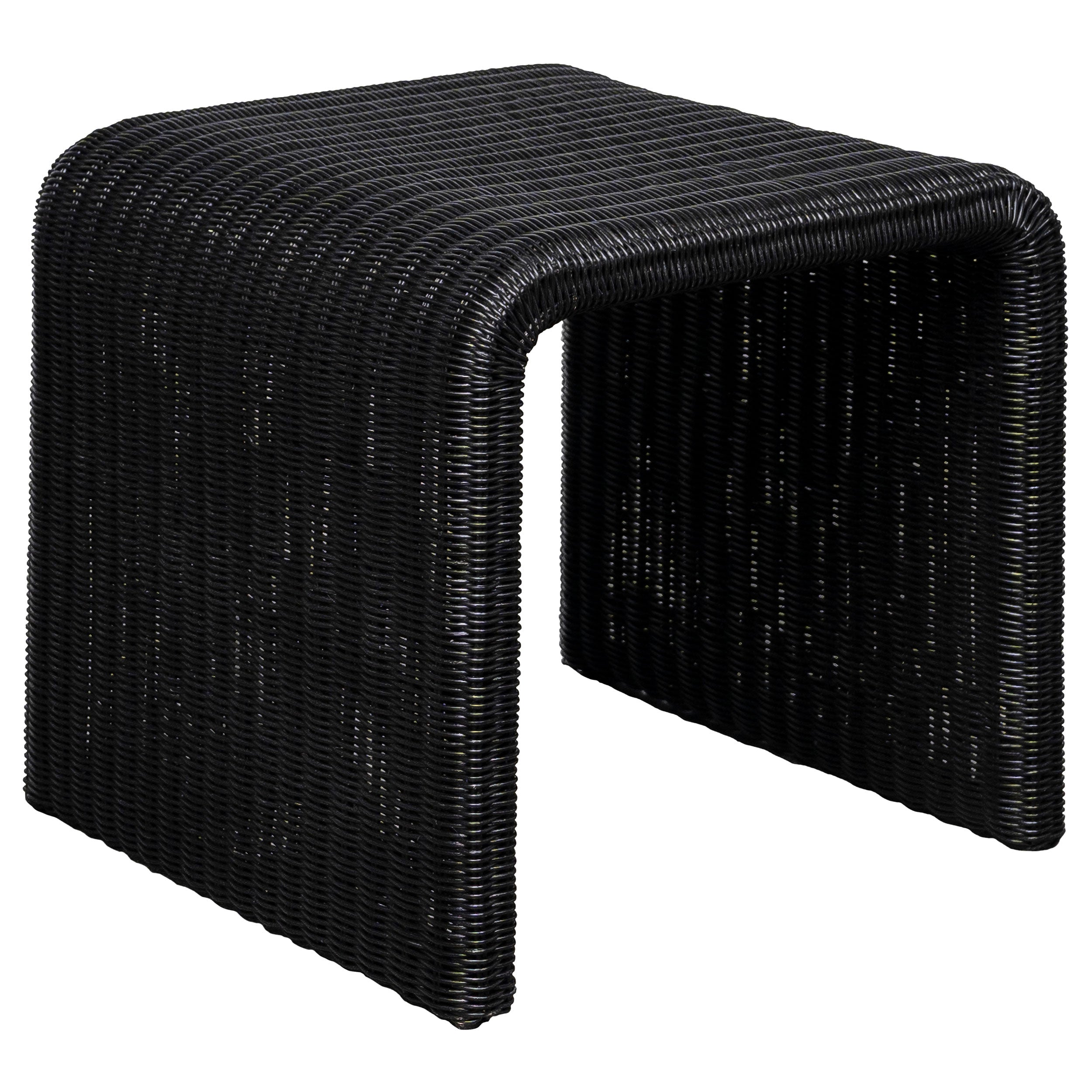 Cahya  Rattan Coffee and End Table Set Black