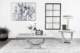 Kerwin  Rectangular Coffee and End Table Set Chrome
