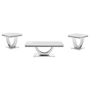 Kerwin  Rectangular Coffee and End Table Set Chrome