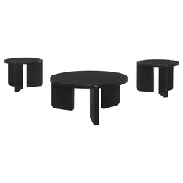 Cordova  Solid Wood Coffee and End Table Set Black