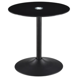 Ganso Round Glass Top Coffee and End Table Set Black