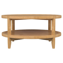 Camillo Round Solid Wood Coffee Table Maple Brown