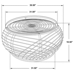 Dahlia  Round Rattan Coffee and End Table Set Natural