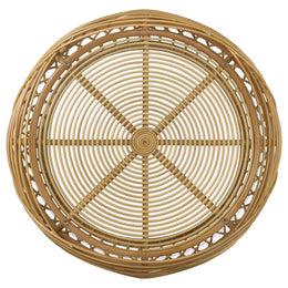 Dahlia  Round Rattan Coffee and End Table Set Natural