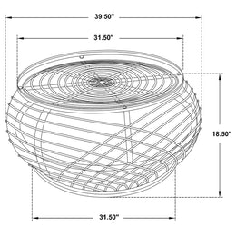 Dahlia  Round Rattan Coffee and End Table Set Natural