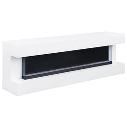 Vallerie 71-inch TV Stand with Visual Flame Box Black