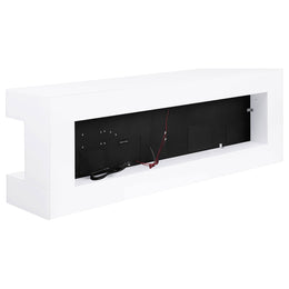 Vallerie 71-inch TV Stand with Visual Flame Box Black