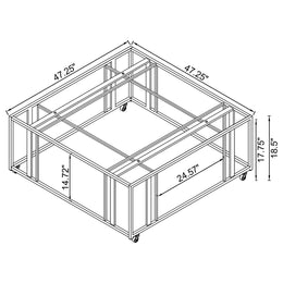 Adri Rectangular Glass Top Coffee Table