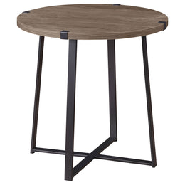 Marcus Round Coffee and End Table Set Light Brown