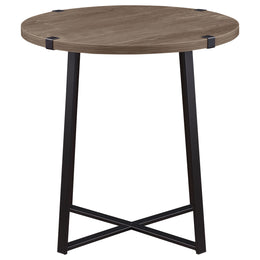Marcus Round Coffee and End Table Set Light Brown