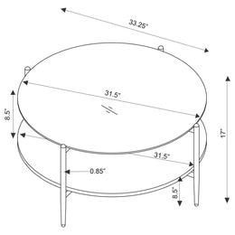 Jonelle  Round Coffee and End Table Set Gold