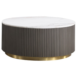 Jason  Round Marble Coffee and End Table Set White