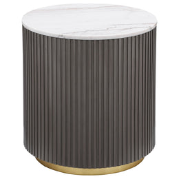 Jason  Round Marble Coffee and End Table Set White