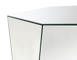 Capella Mirrored Abstract Geometric Coffee Table Silver