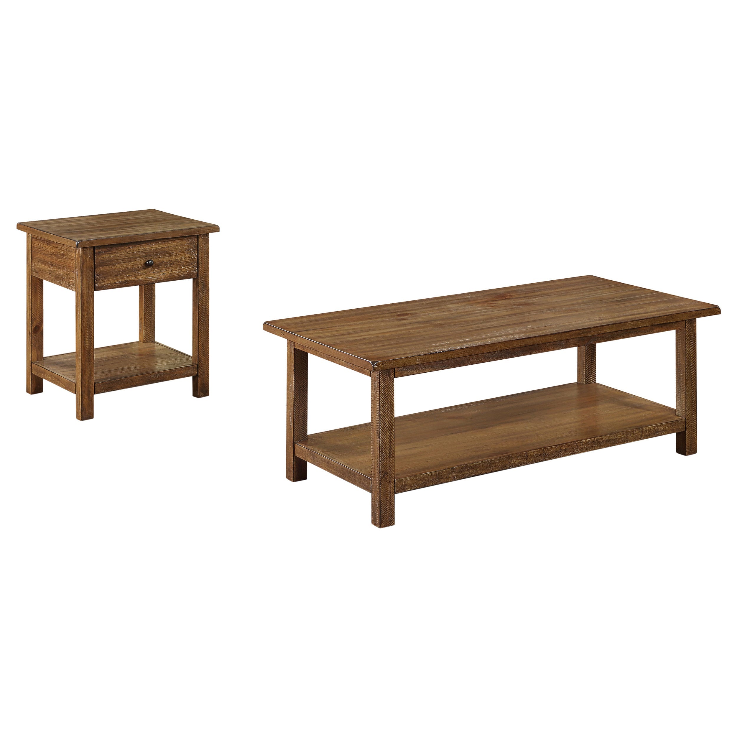 Payne  Coffee and 1-drawer End Table Set Brown
