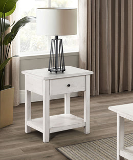 Payne 1-drawer Wood End Table with Shelf Distressed Brown