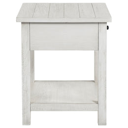 Payne 1-drawer Wood End Table with Shelf Distressed Brown