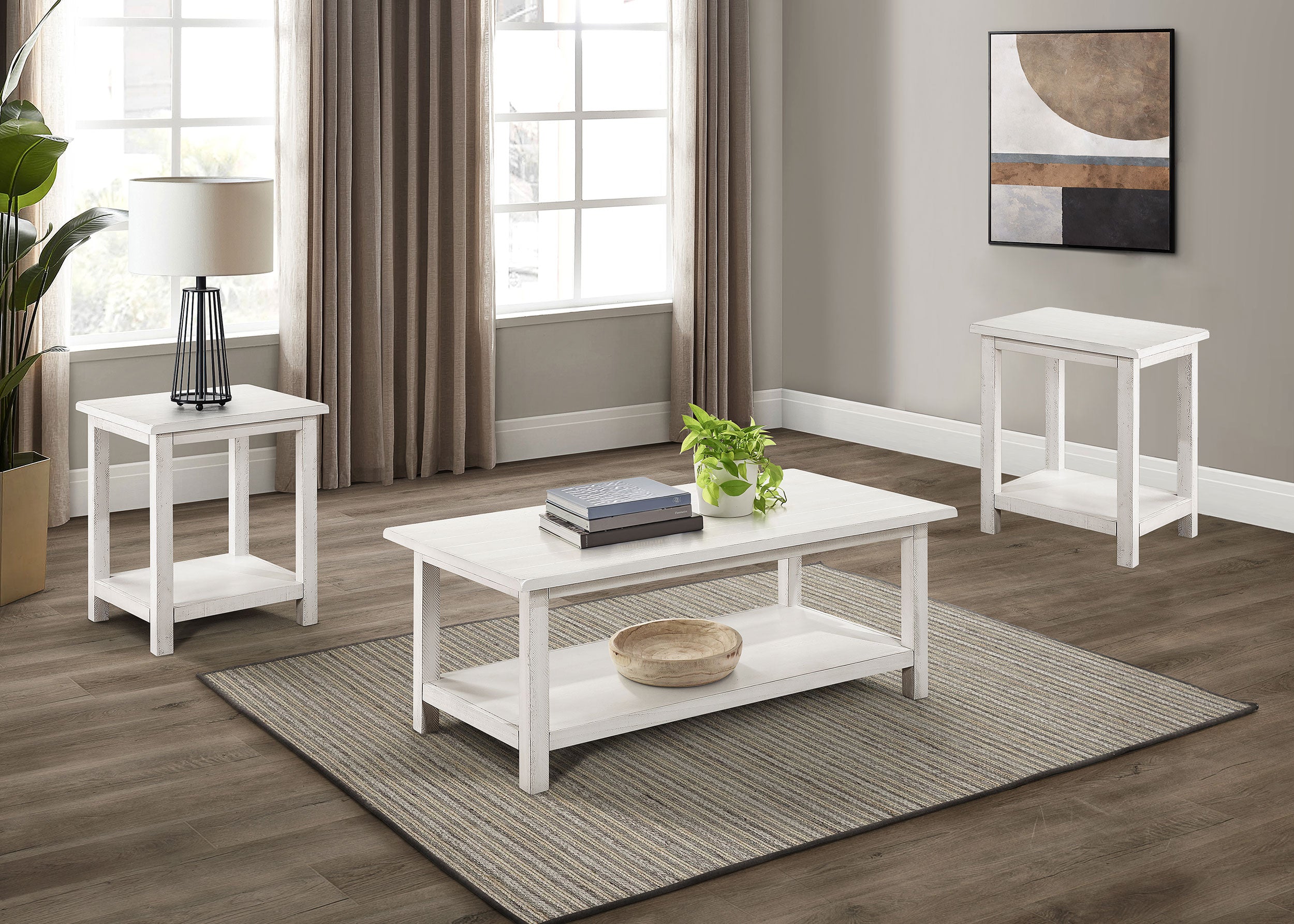 Payne Coffee and End Table Set Distressed