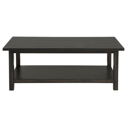 Payne Wood Coffee Table with Shelf Distressed Brown