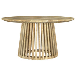 Touhy  Round Coffee and End Table Set Natural Mango
