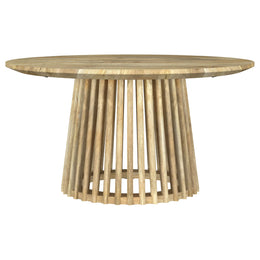 Touhy  Round Coffee and End Table Set Natural Mango