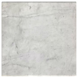 Ebby Square Genuine Marble Top Metal End Table White