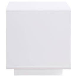 Paseo Square End Side Table White High Gloss