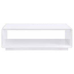 Paseo Rectangular Cocktail Coffee Table White High Gloss