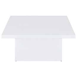 Devar Square Engineered Wood Coffee Table White High Gloss
