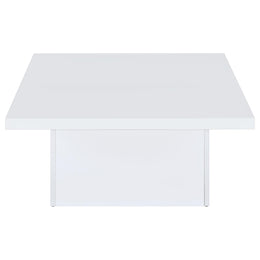 Devar Square Engineered Wood Coffee Table White High Gloss