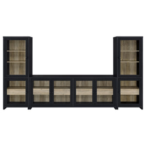 Denison 3-piece Entertainment Center 79-inch TV Stand Black