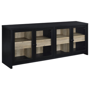 Denison 79-inch 4-door TV Stand Media Console Black