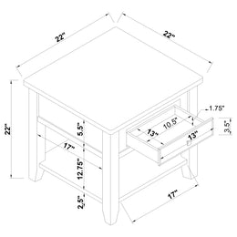 Bradford  Lift Top Coffee and End Table Set Walnut