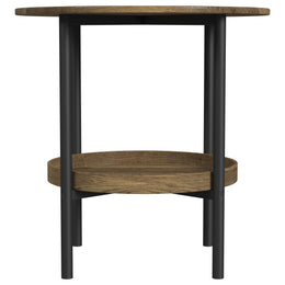 Delfin  Round Coffee and End Table Set Brown