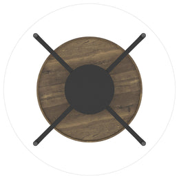 Delfin Round Glass Top Coffee Table Black and Brown
