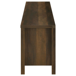 Carey 79-inch TV Stand Fireplace Media Console Dark Pine
