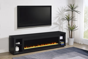 Deiter 79-inch TV Stand Fireplace Media Console Black