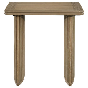 Adina Square Wood Side End Table Distressed Light Brown