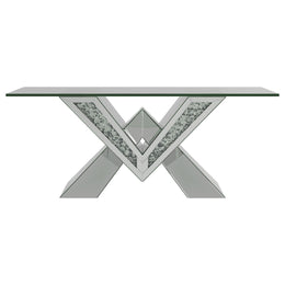 Taffeta Mirrored Coffee and End Table Set Silver