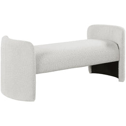 Meridian Peyton Cream Boucle Fabric Bench