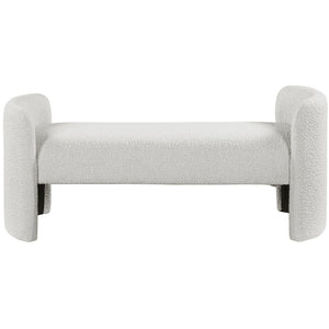 Meridian Peyton Cream Boucle Fabric Bench